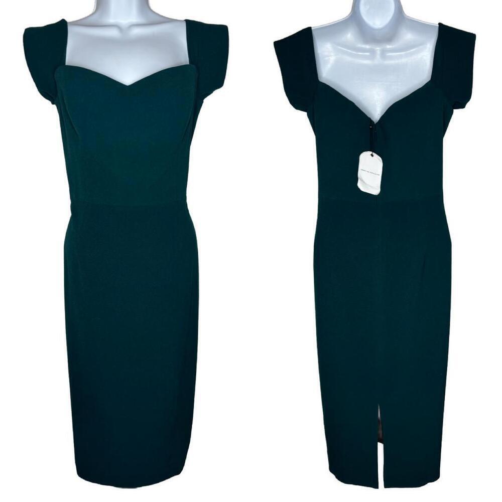 NWT Dress The Population Sz XL Baily Off the Shoulder Pencil Dress Emerald(1601) - Picture 2 of 8